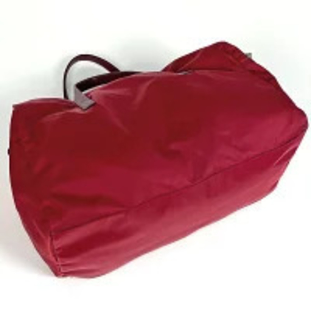 Prada bag plate tote red shoulder handbag